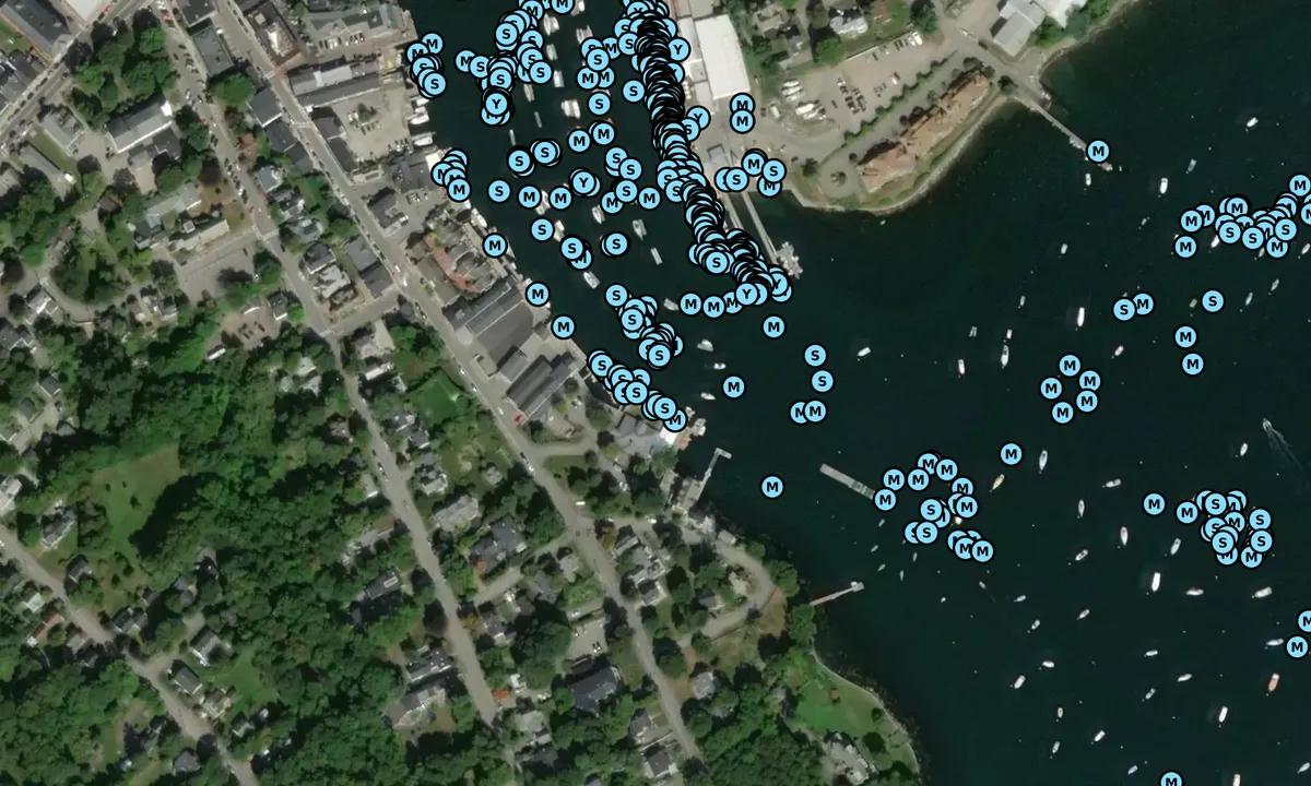 Satelite image of Camden Yacht Club