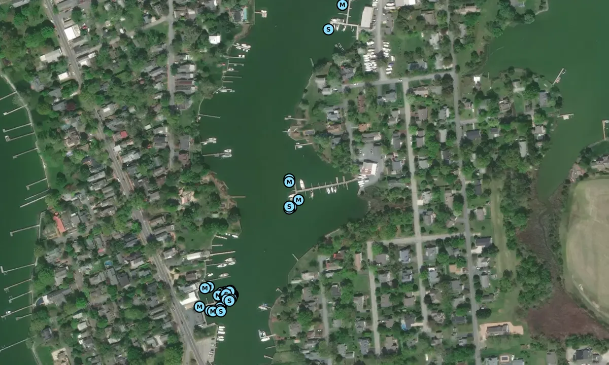 Satelite image of Campbell's Town Creek Boat Yard