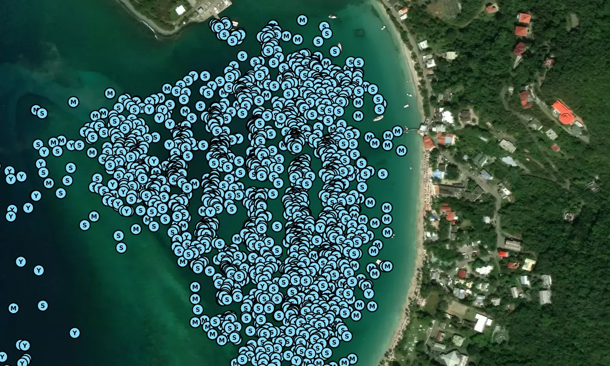 Satelite image of Cane Garden Bay