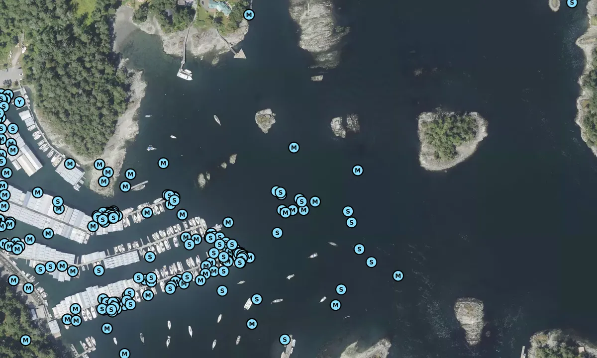 Satelite image of Canoe Cove Marina