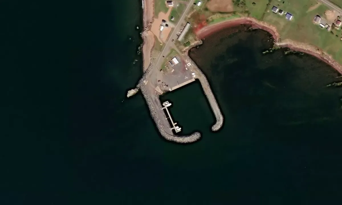 Satelite image of Cape John Wharf