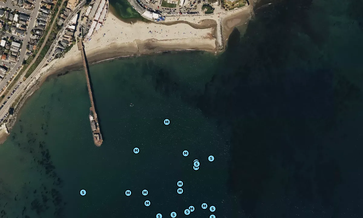 Satelite image of Capitola Mooring Field