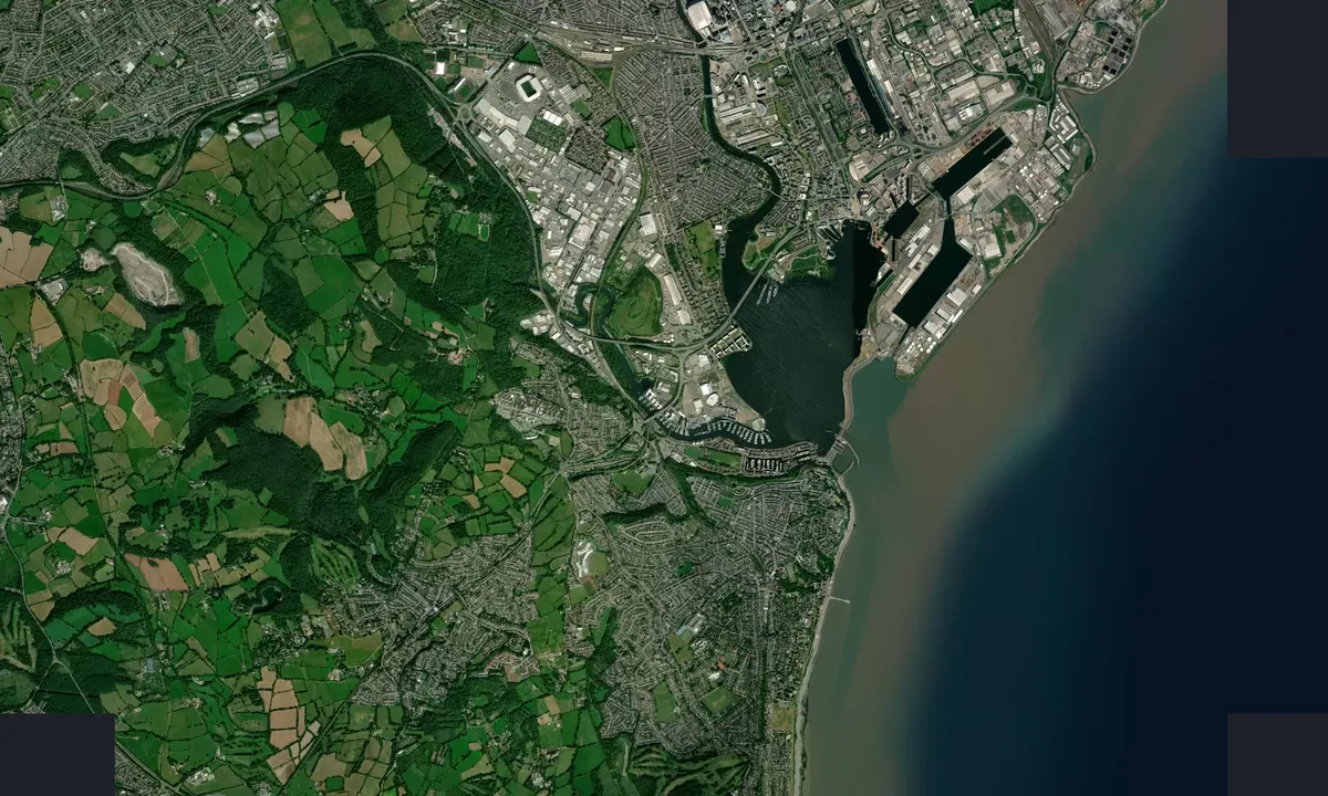 Flyfoto av Cardiff Marina - Penarth