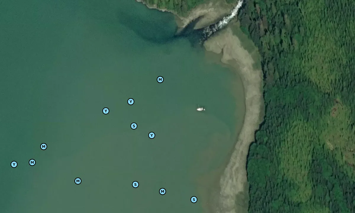 Satelite image of Cascade Creek Bight