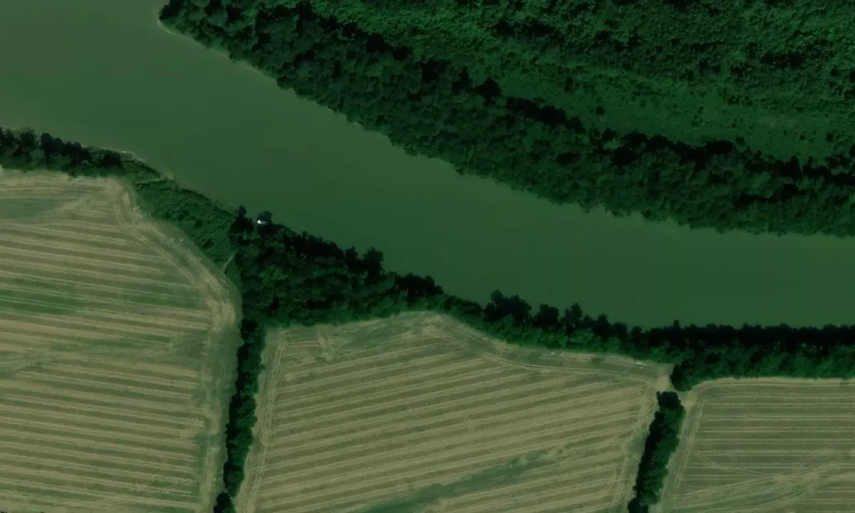 Satelite image of Cave-in-Rock Island