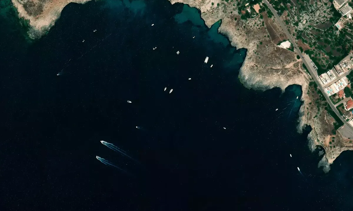 Satelite image of Caves bay Santa Maria Di Leuca