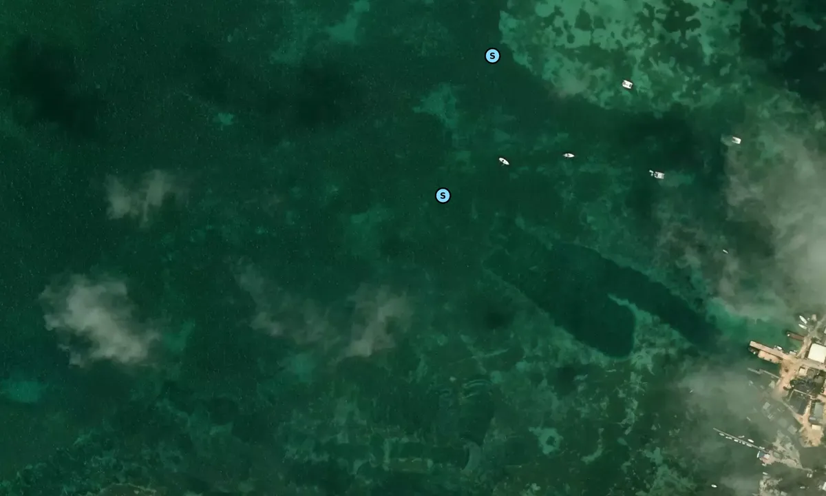 Satelite image of Cay Caulker