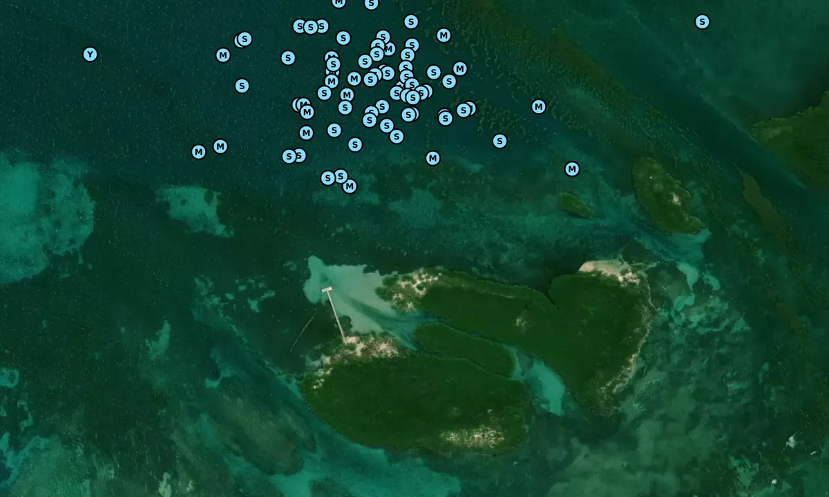Satelite image of Cayos de Cana Gorda (moorings)