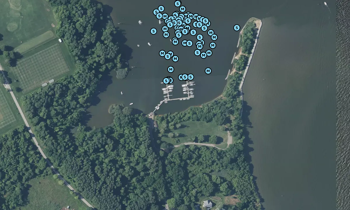 Satelite image of CDR John L. Dunning, Jr. Memorial Pier at Mill Cre