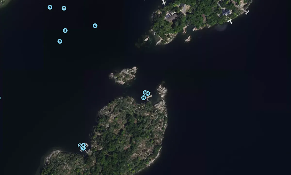 Satelite image of Cedar Island North Dock (Parks Canada)