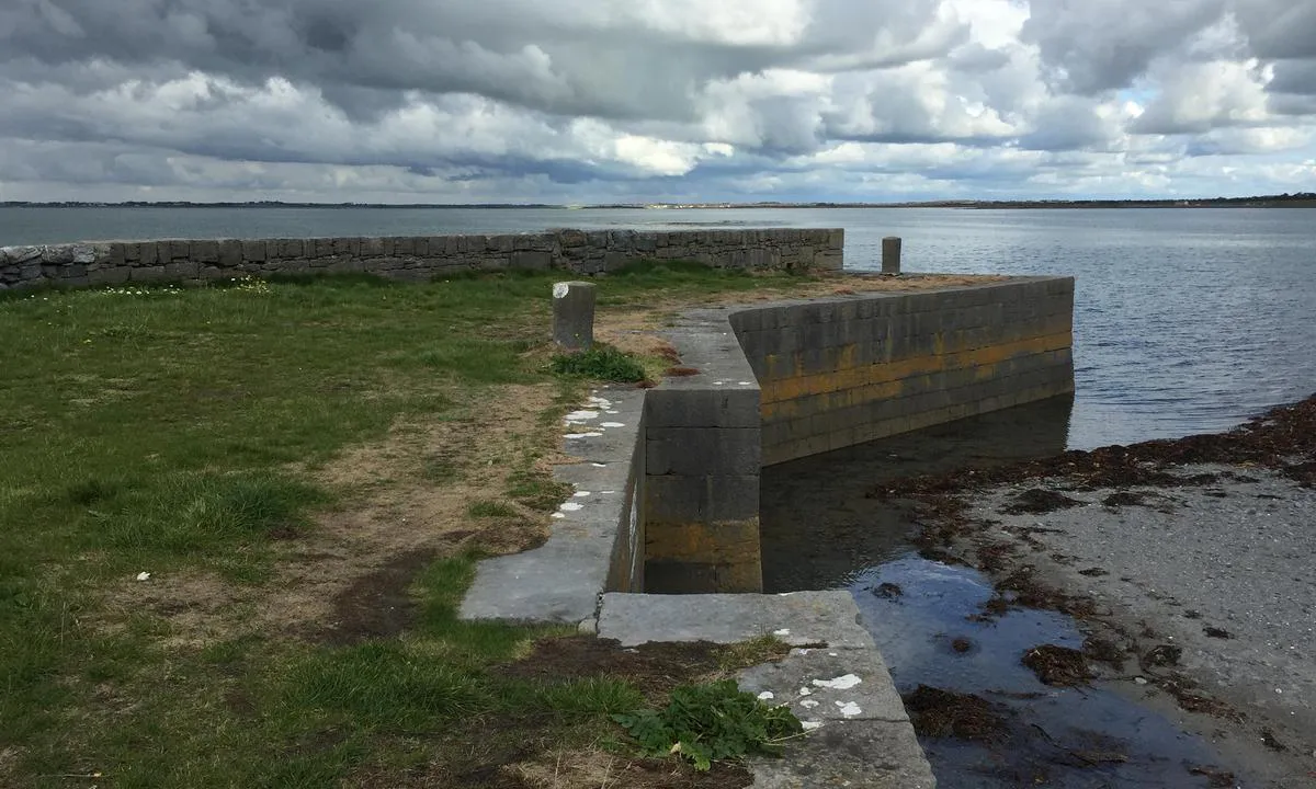 Céibh an Lochán Pier (known locally as Lynch's Pier or Paradise Pier)
Newtownlynch, Kinvarra, Co. Galway
Designed by Alexander Nimmo (1783-1832) 
Shallow waters on approach.