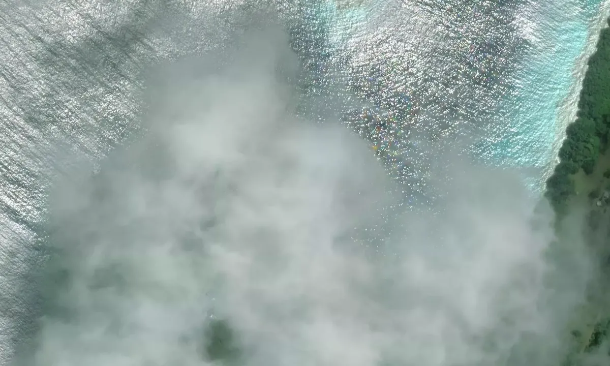 Satelite image of Champagne Beach