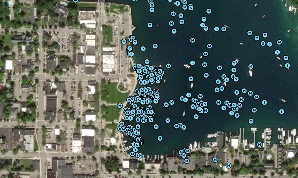 Satelite image of Charlevoix City Marina