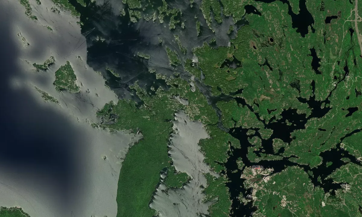 Flyfoto av Chimney Bay