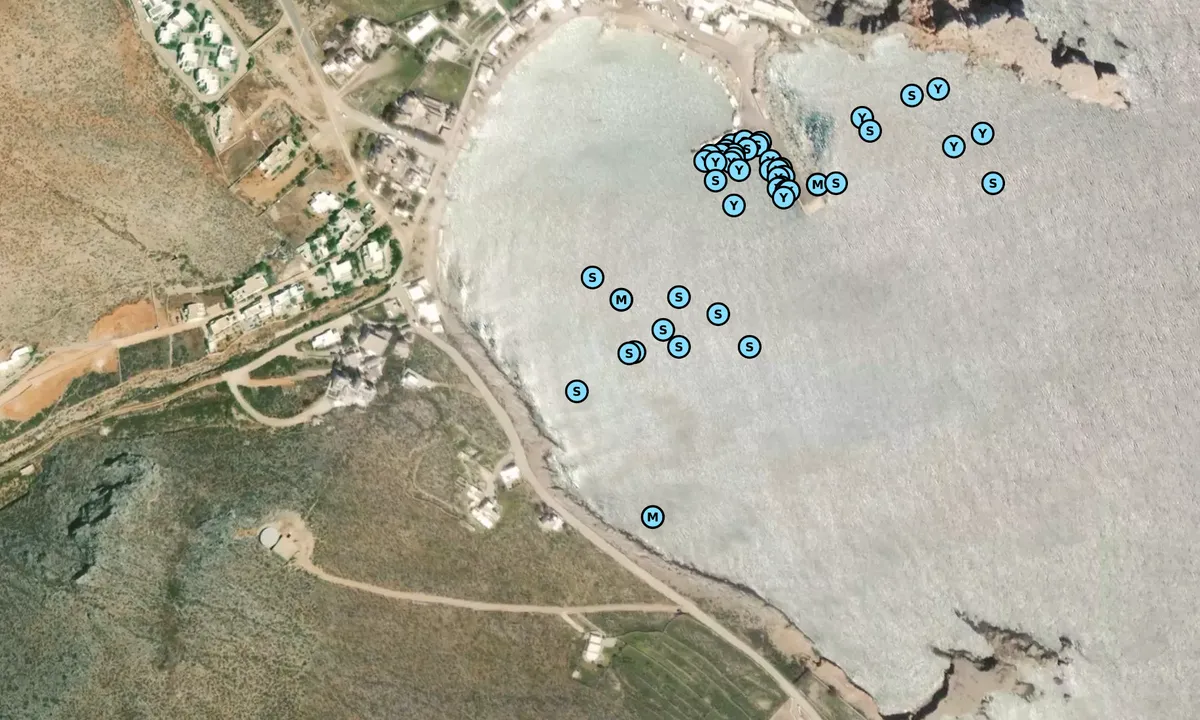Satelite image of Chochlidia Beach