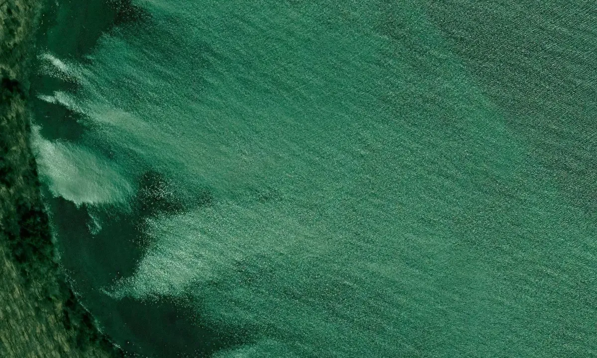 Satelite image of Christian Island Sandy Bay