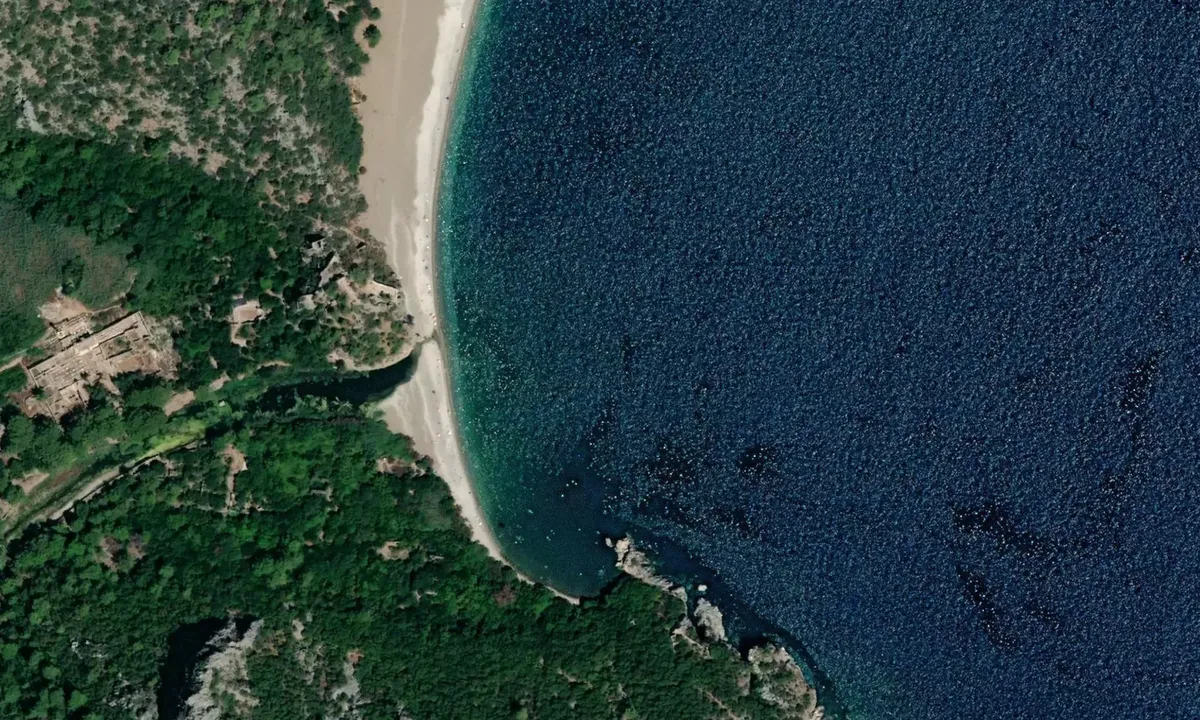 Satelite image of Cirali Limani (Olympos Beach)