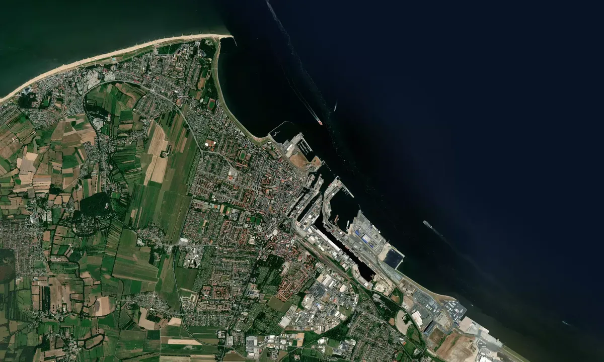 Flyfoto av City Marina Cuxhaven