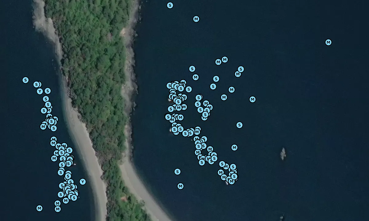 Satelite image of Clark Island - East - Mooring field