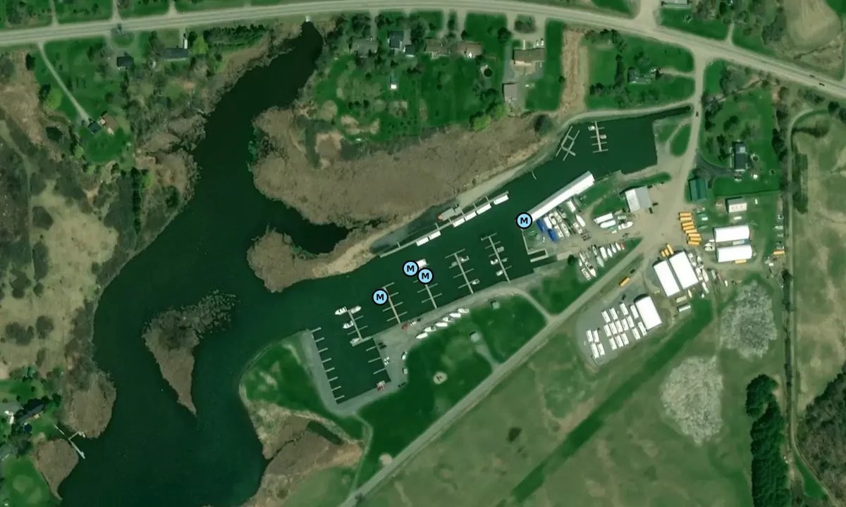 Satelite image of Clarks Marina - Gananoque