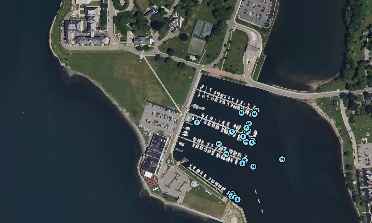 Satelite image of Coasters Harbor Island Marina, MWR