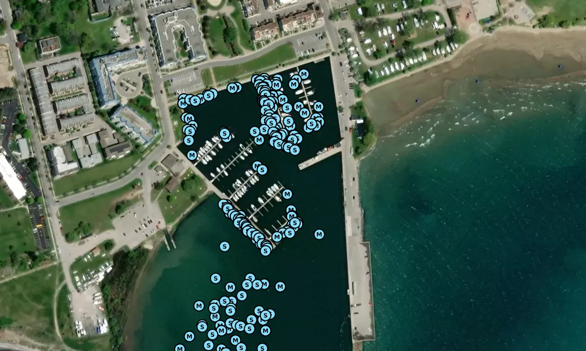 Satelite image of Cobourg Marina - Northumberland