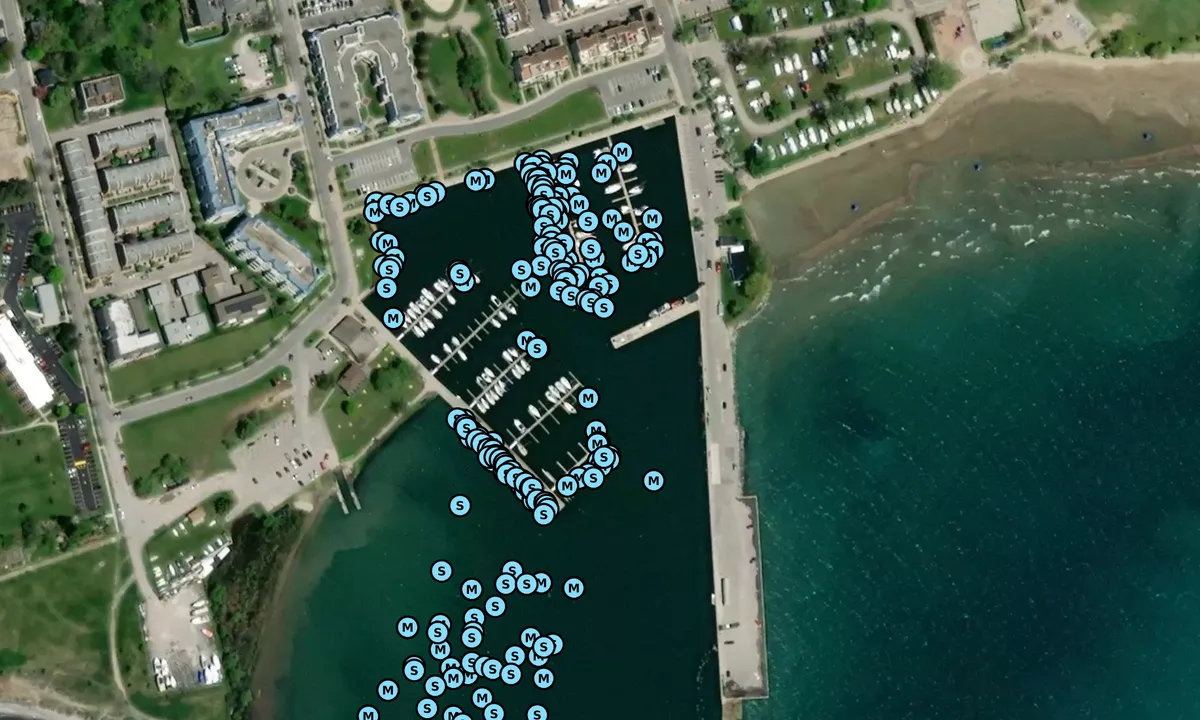 Satelite image of Cobourg Marina - Northumberland