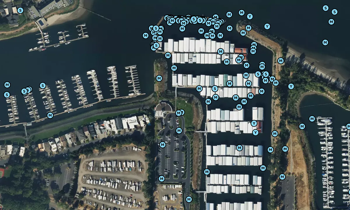 Satelite image of Columbia River Yacht Club - Multnomah