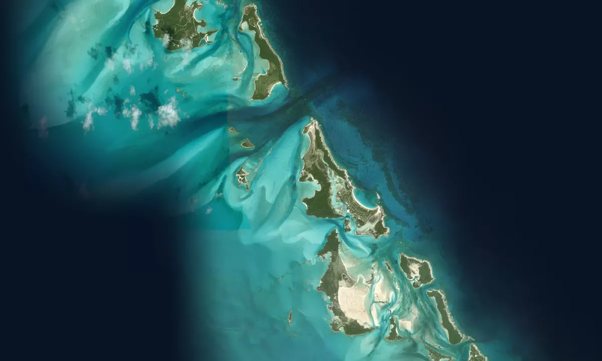 Flyfoto av Compass Cay (Outer Bay)