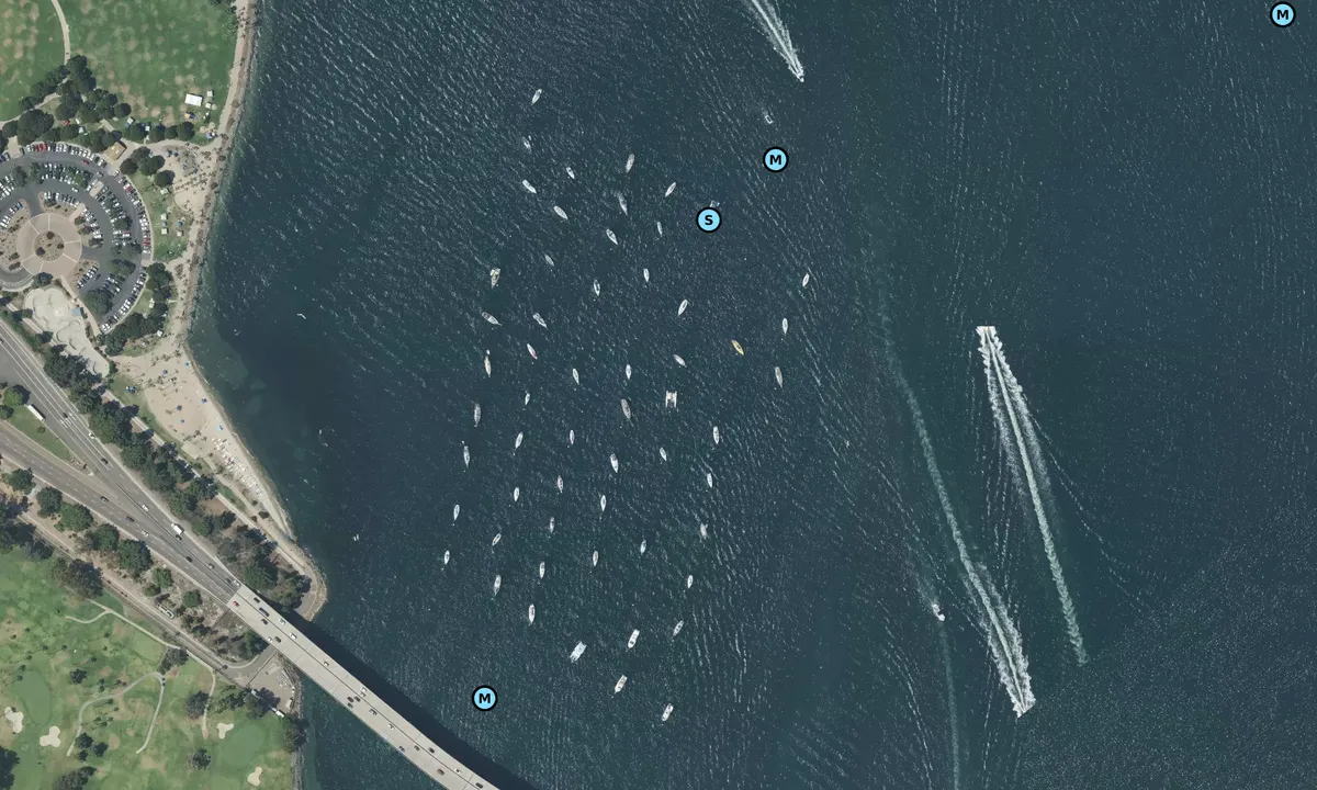 Satelite image of Coronado Mooring Area