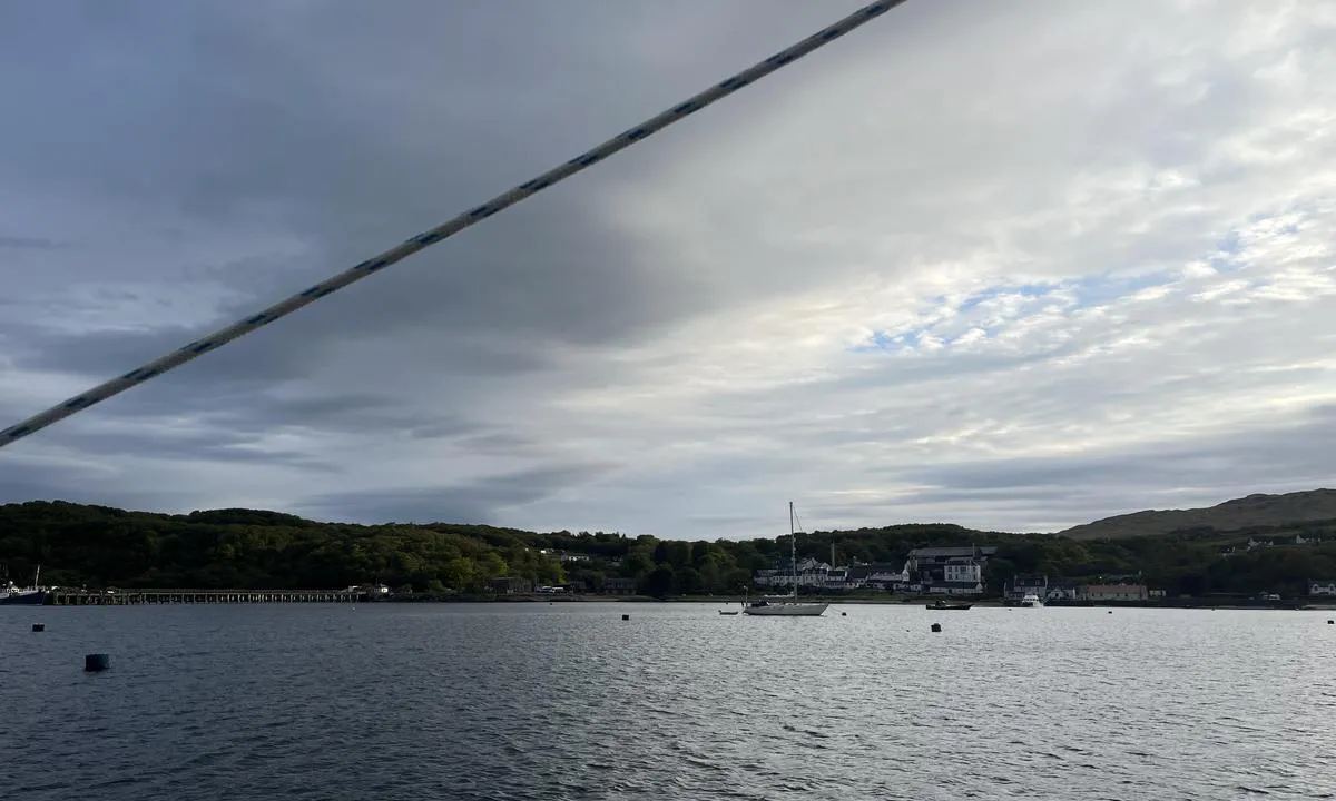 Craighouse: From moorings back to pier, village, shop, distillery and hotel