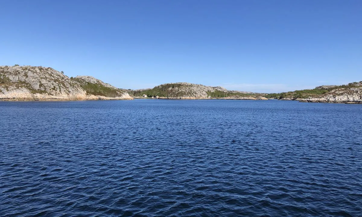 Innseilingen til Dalavågen helt sydvest på Hitra.