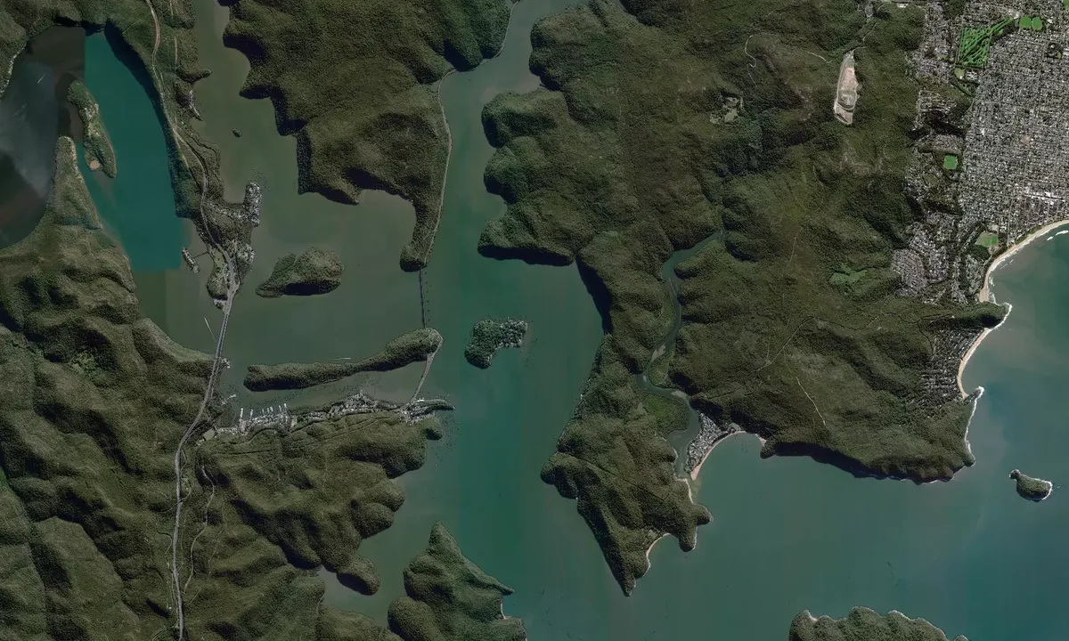 Flyfoto av Dangar Island
