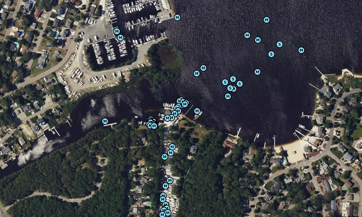 Satelite image of deRouville's Boat Shop