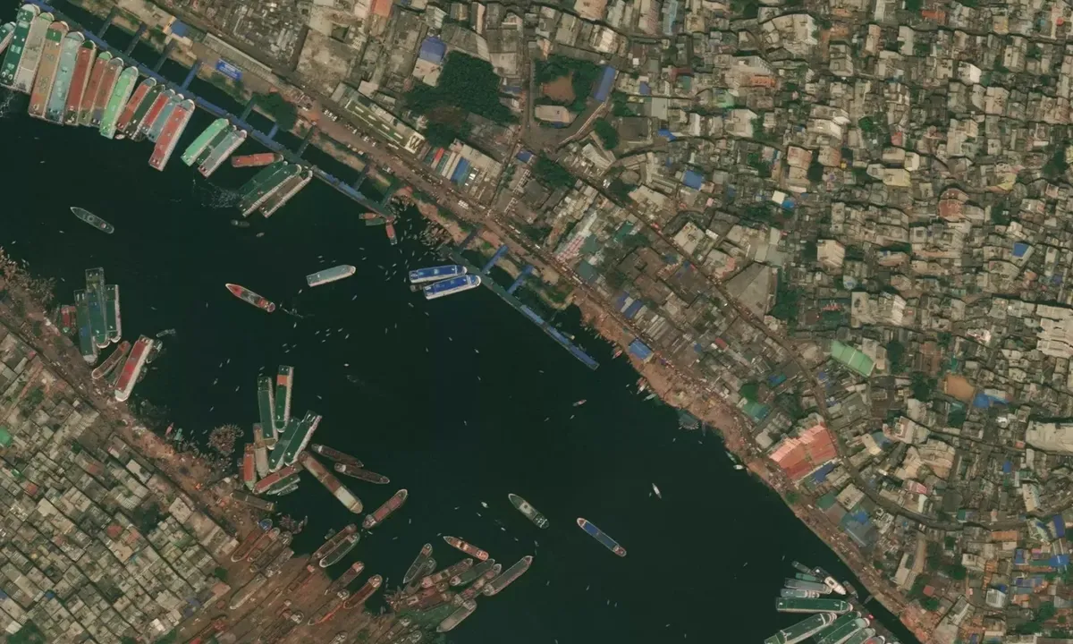 Satelite image of Dhaka River Port