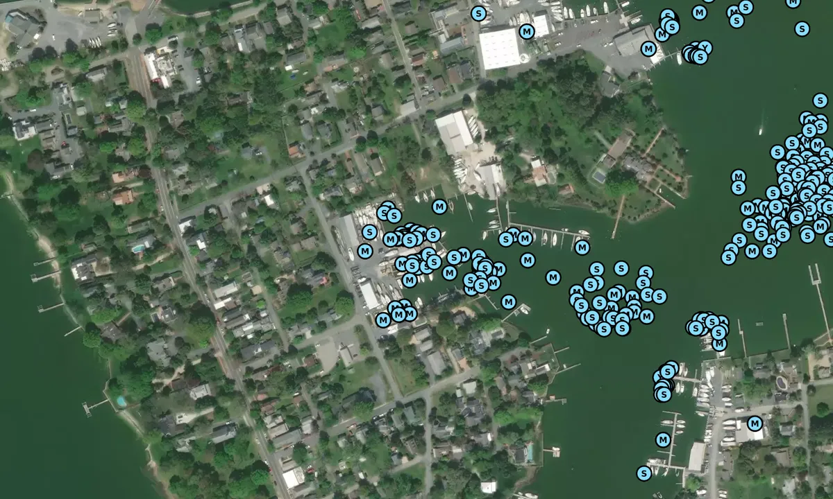 Satelite image of DiMillos on the Chesapeake (formerly Hinkley)