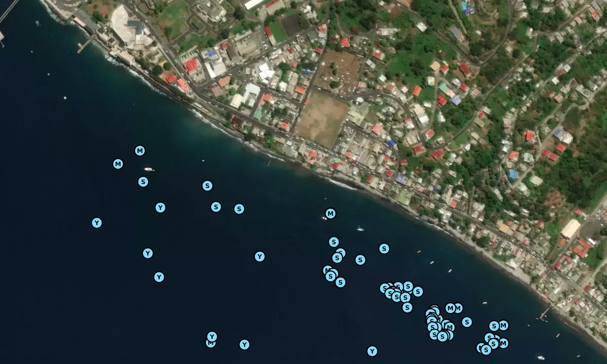 Satelite image of Dominica Marine Center