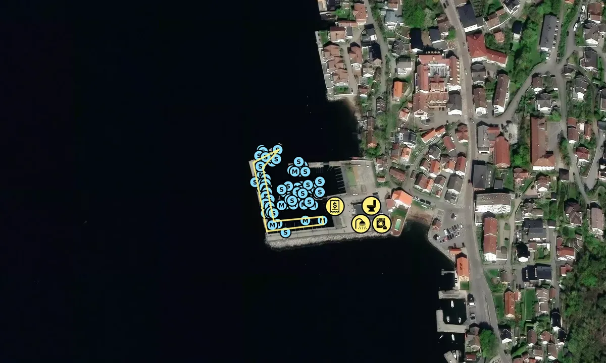 Satelite image of Drøbak Gjestehavn