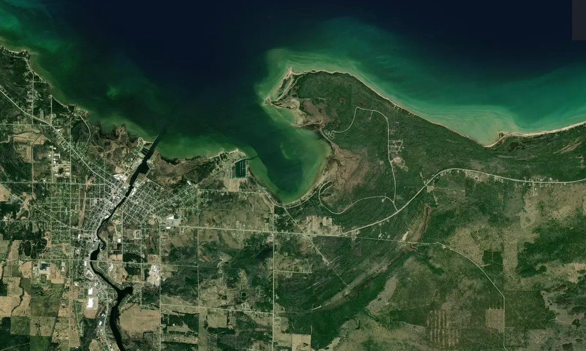 Flyfoto av Duncan Bay - Cheboygan