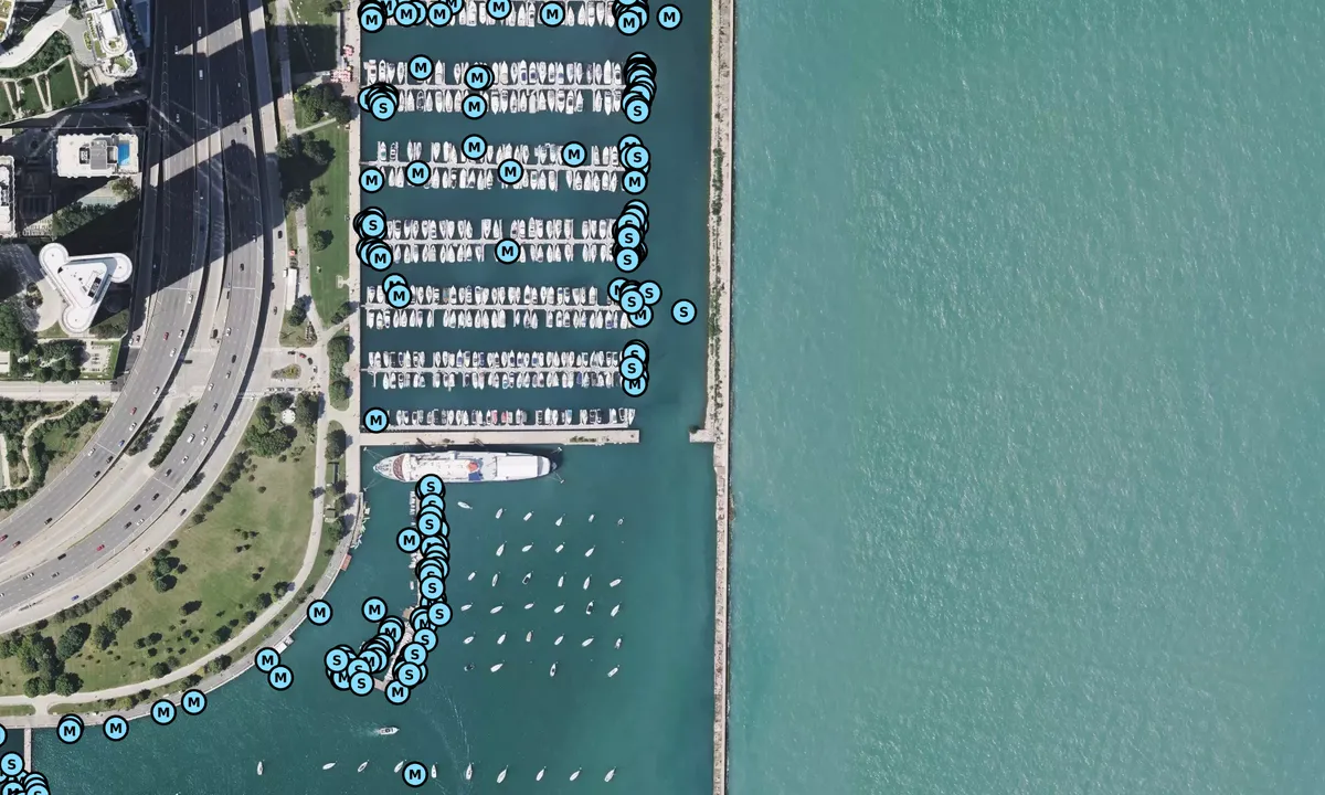 Satelite image of DuSable Harbor