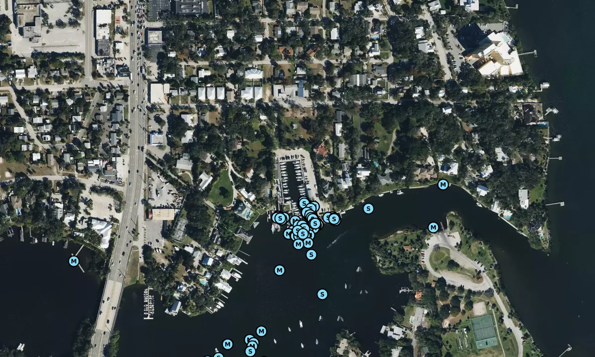 Satelite image of Eau Gallie Yacht Basin - Melbourne