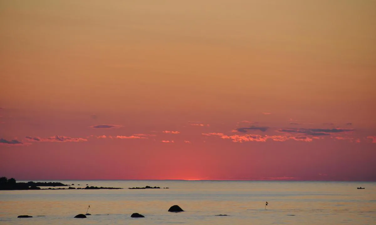 Typical Estonian coastal view from Eisma. There is open sea, not many islans.