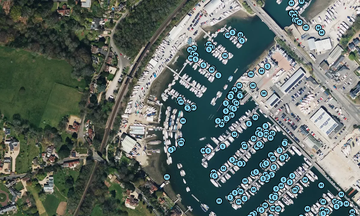 Satelite image of Elephant Boatyard - Bursledon