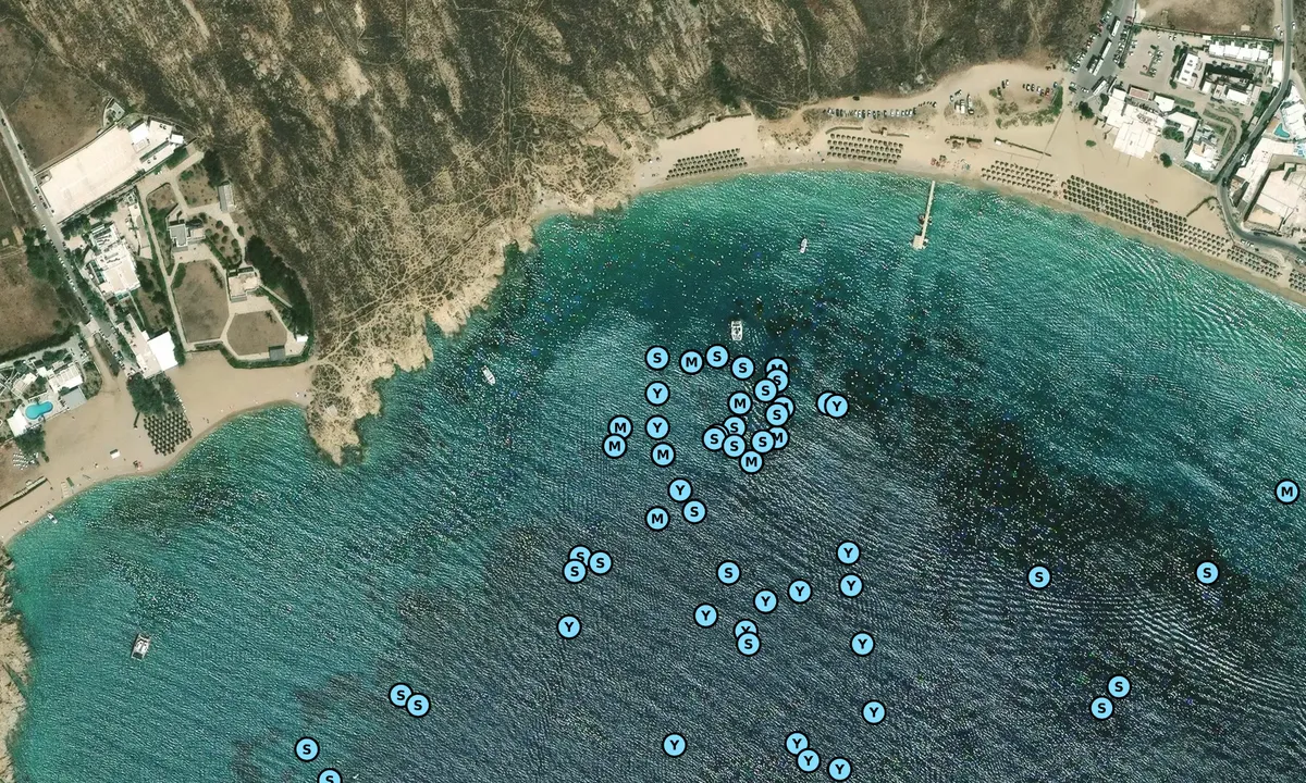 Satelite image of Elia Beach