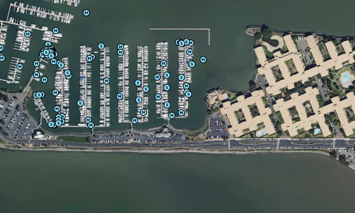 Satelite image of Emeryville Yacht Club