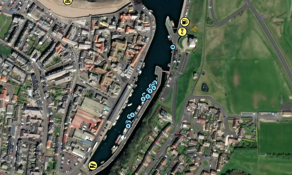 Satelite image of Eyemouth Harbour