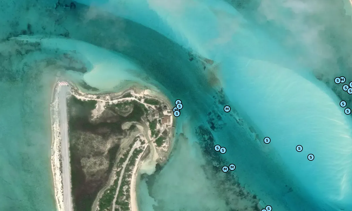 Satelite image of Farmers Cay Yacht Club and Marina