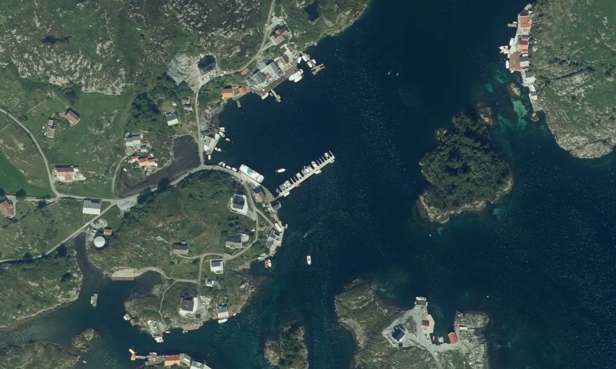 Flyfoto av Feøy Gjestehavn