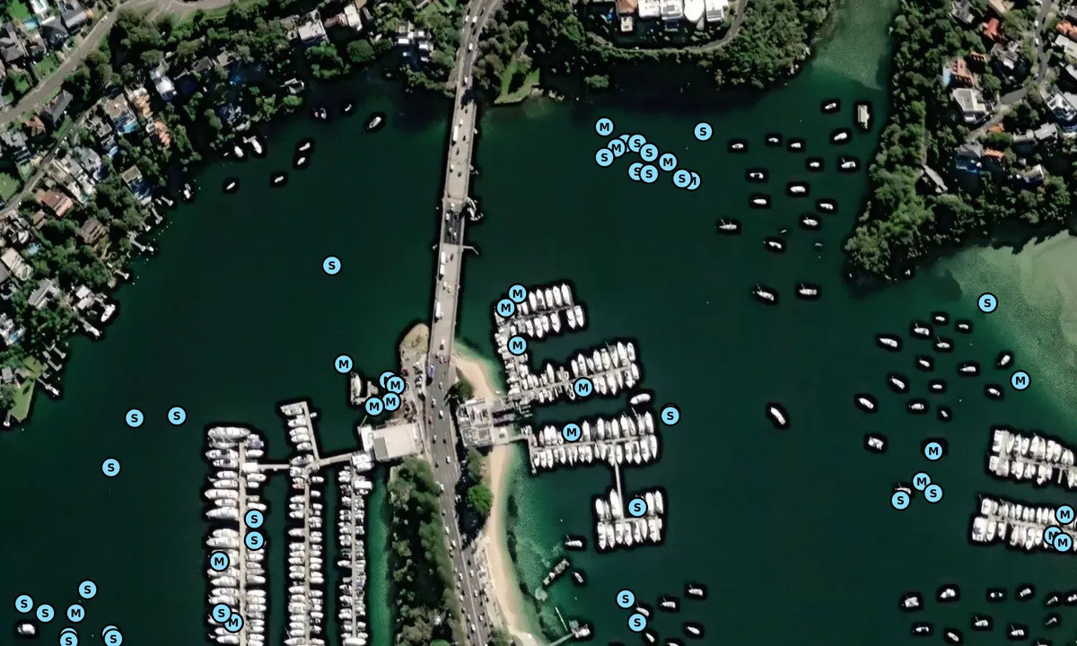 Satelite image of Fergusons Boatshed Marina