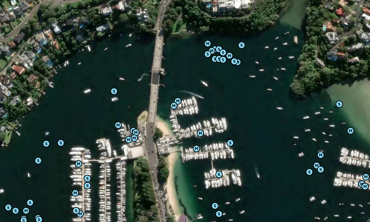 Satelite image of Fergusons Boatshed Marina
